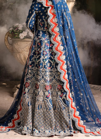 Blue And Orange Long Gown