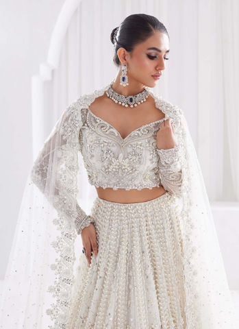 Bridal Lehenga Choli White Pakistani Wedding Dress