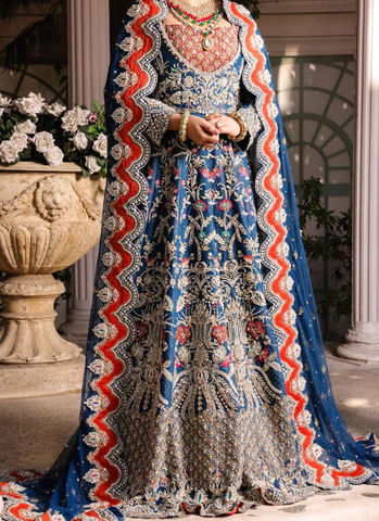 Blue And Orange Long Gown