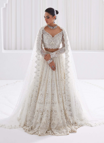 Bridal Lehenga Choli White Pakistani Wedding Dress