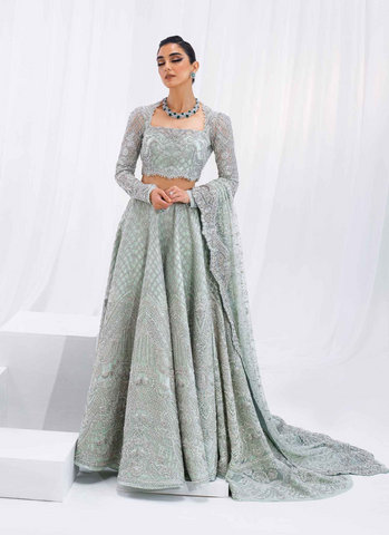 Mint Green Elegance in Net