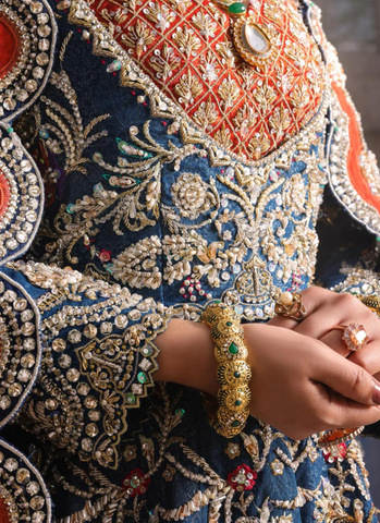 Blue And Orange Long Gown